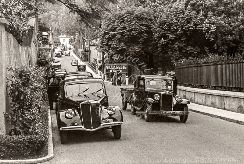 traffico in via regina a Cernobbio 1939